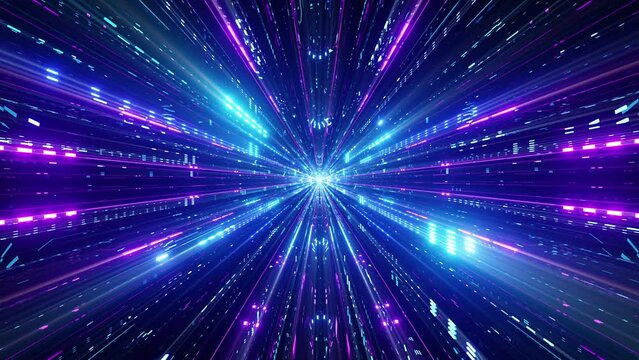 Futuristic ultraviolet an sci fi endless space tunnel.. Perfect for visualization of
audio beats in music videos, nightclubs, stage performances, LED screens and projection cards.