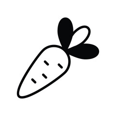 Carrot icon with white background vector stock illustration
