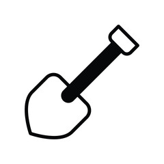 Shovel icon with white background vector stock illustration