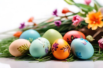 Fototapeta na wymiar easter celebration or colorful eggs 
