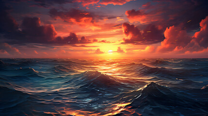 Gorgeous dawn over the ocean.
