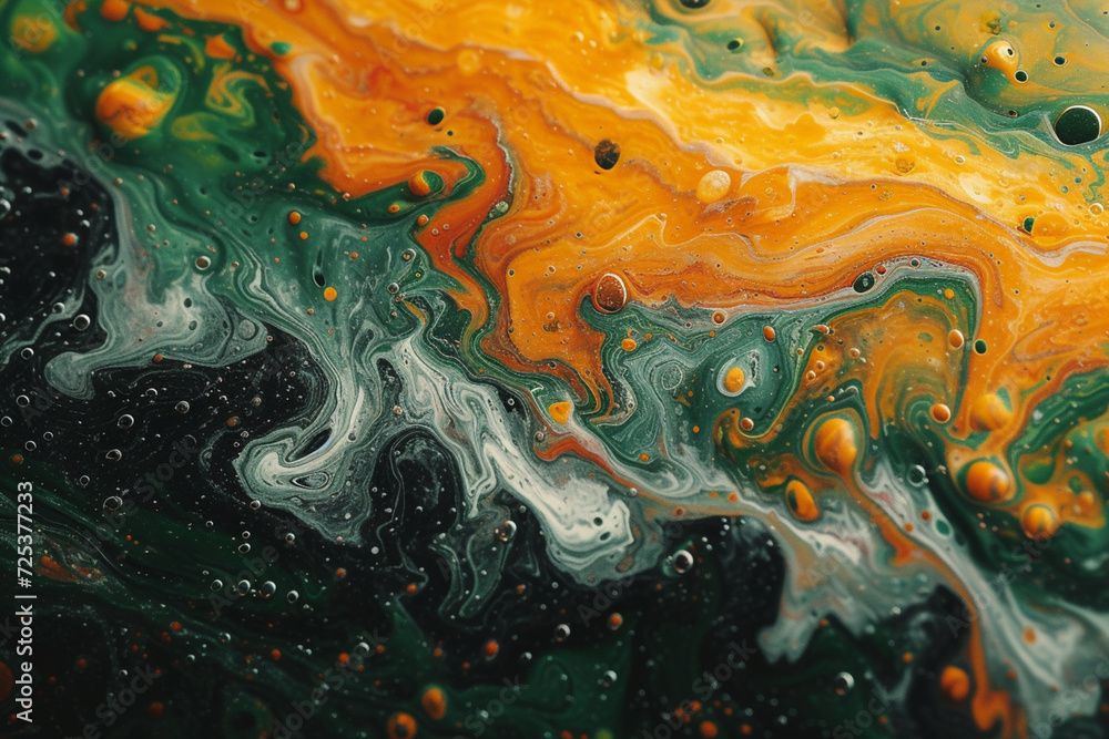 Poster a surreal portrayal of liquid creating intricate serpent patterns,