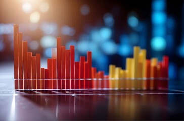 market graph with blur background 