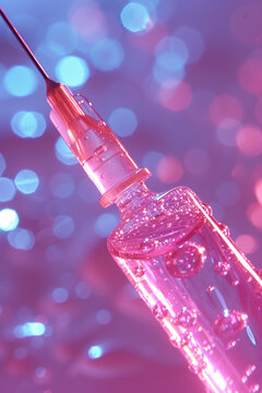 A Serene, Pastel Pink Visual Of A Hyaluronic Acid Injection, Symbolizing Softness And Youthfulness,