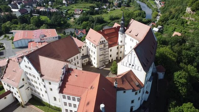 Aerial Drone Footage: Colditz Castle in Summer