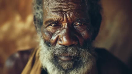 Fotobehang Indigenous Australian aboriginal man © Vika art