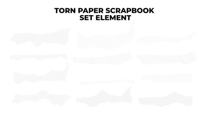 ripped paper illustration set element 