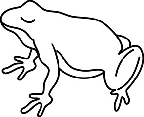 cute frog cartoon lineart