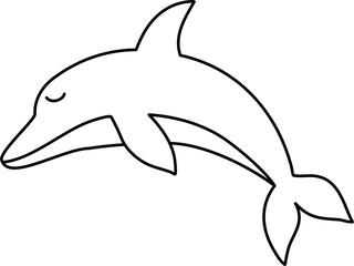 cute dolphin cartoon lineart