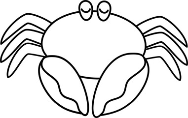 cute crab cartoon lineart