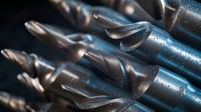 A bunch of drill bits, resembling ornate gothic baroque spikes, is captured in a detailed sharp photo.