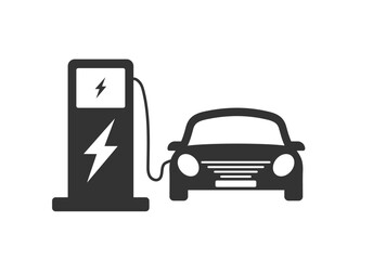 Car Charge Station stock illustration.