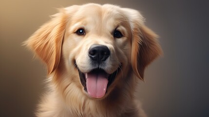 Radiant Golden Retriever Puppy Basking in Sunlight Portrait - Generative AI