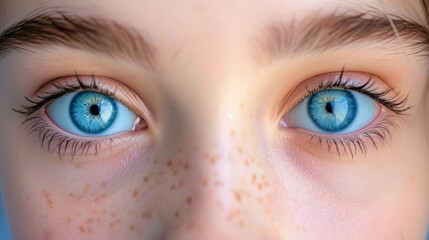 Fototapeta premium A person with perfect blue eyes is depicted in a 3D portrait.