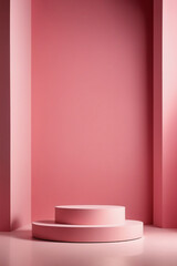 Pink podium stage minimal abstract background beauty dreamy space studio pedestal - Product display