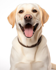 Labrador retriever dog playful sitting portraits photo half body
