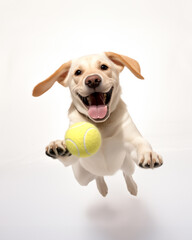 Labrador retriever dog playful playing ball photo