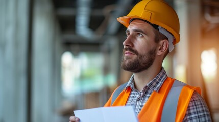 Fototapeta premium Architect Caucasian man working with colleagues mixed race in the construction site. Architecture engineering at workplace. engineer architect wearing safety helmet meeting