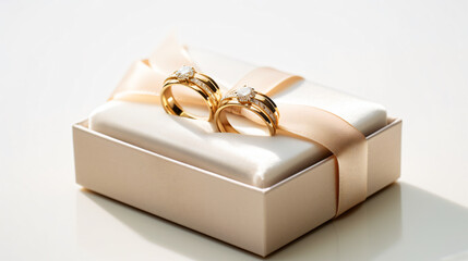 Wedding rings in a gift box