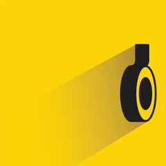 tape roll icon with shadow on yellow background