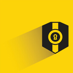shield icon with shadow on yellow background