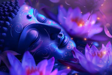 Zelfklevend Fotobehang Lila Buddha © Patrick
