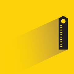 ruler icon with shadow on yellow background