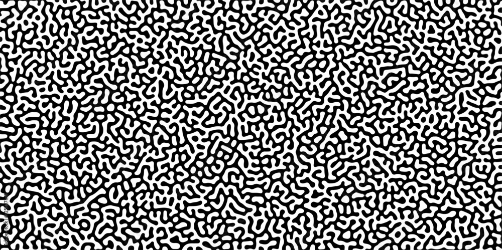 Aufkleber Turing reaction diffusion monochrome seamless pattern with chaotic motion .Linear design with biological shapes. Organic lines in memphis. abstract turing organic wallpaper background .