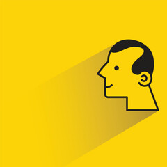 male face avatar with shadow on yellow background
