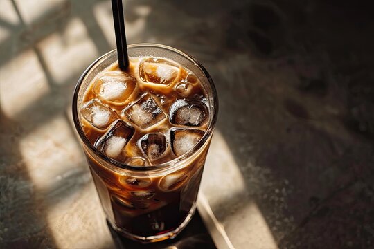 Photography of drinking Iced Coffee