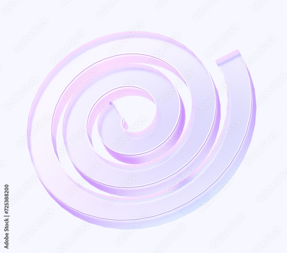 Poster 3d glass shape of spiral with colorful gradient. modern design illustration. 3d rendering of geometr