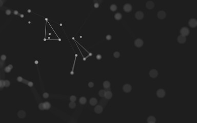 Fototapeta premium Abstract background. Molecules technology with polygonal shapes, connecting dots and lines. Connection structure. Big data visualization.