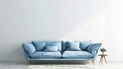 Modern blue fabric sofa
