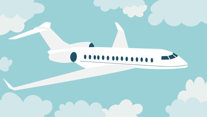 airplane on sky background vector