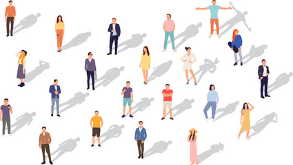 people group, crowd, on white background vector