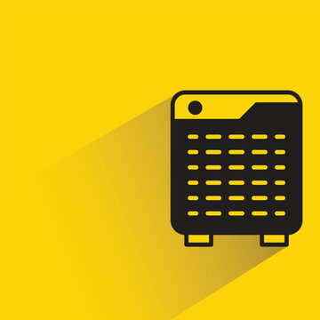air purifier icon with shadow on yellow background