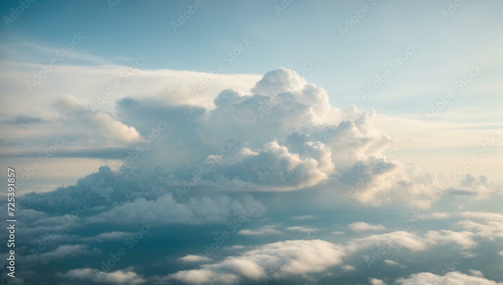 Poster a view of the sky from an airplane. generative ai.