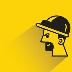 engineer icon with shadow on yellow background