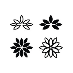 Simple lotus flower silhouette illustration