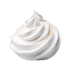 Whipped cream on transparent background. Generative ai design art.