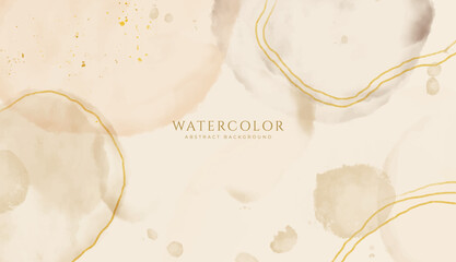 Abstract horizontal watercolor background. Neutral light colored empty space background illustration