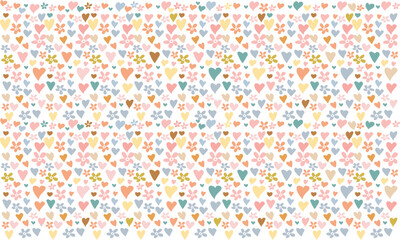 Lovely hand drawn doodle hearts seamless pattern, pastel colored hand drawn background, great for Valentine's or Mother's Day, textiles, banners, wrapping, wallpapers.
