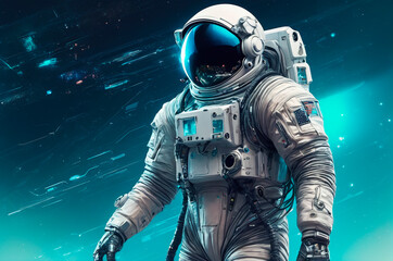 Cyber cosmonaut. Generative AI