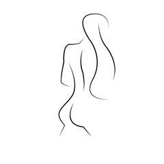 Naked woman silhouette or nude woman silhouette. Vector illustration 2 4 3