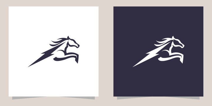 horse with flash logo design