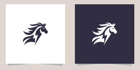 horse with flash logo design