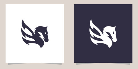 horse with flash logo design