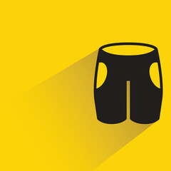short pant icon with shadow on yellow background