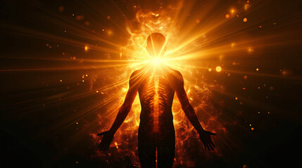 Spiritual human body silhouette