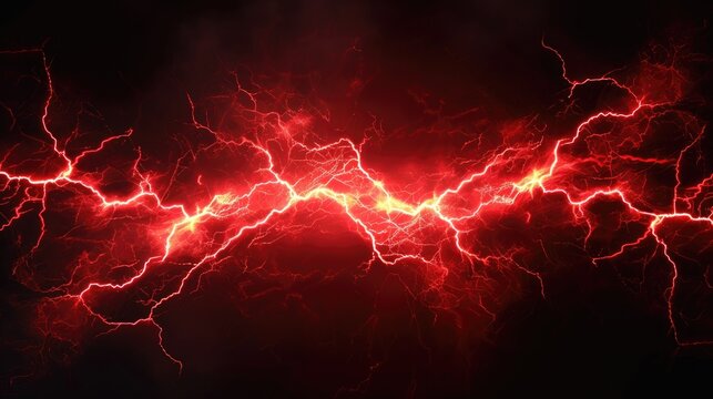 red lightning on black background 